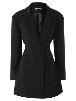 Solada Blazer donna elegante a doppiopetto - nero