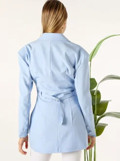 Solada Blazer donna elegante a doppiopetto - azzurro