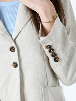 Solada Blazer donna in misto lino - beige
