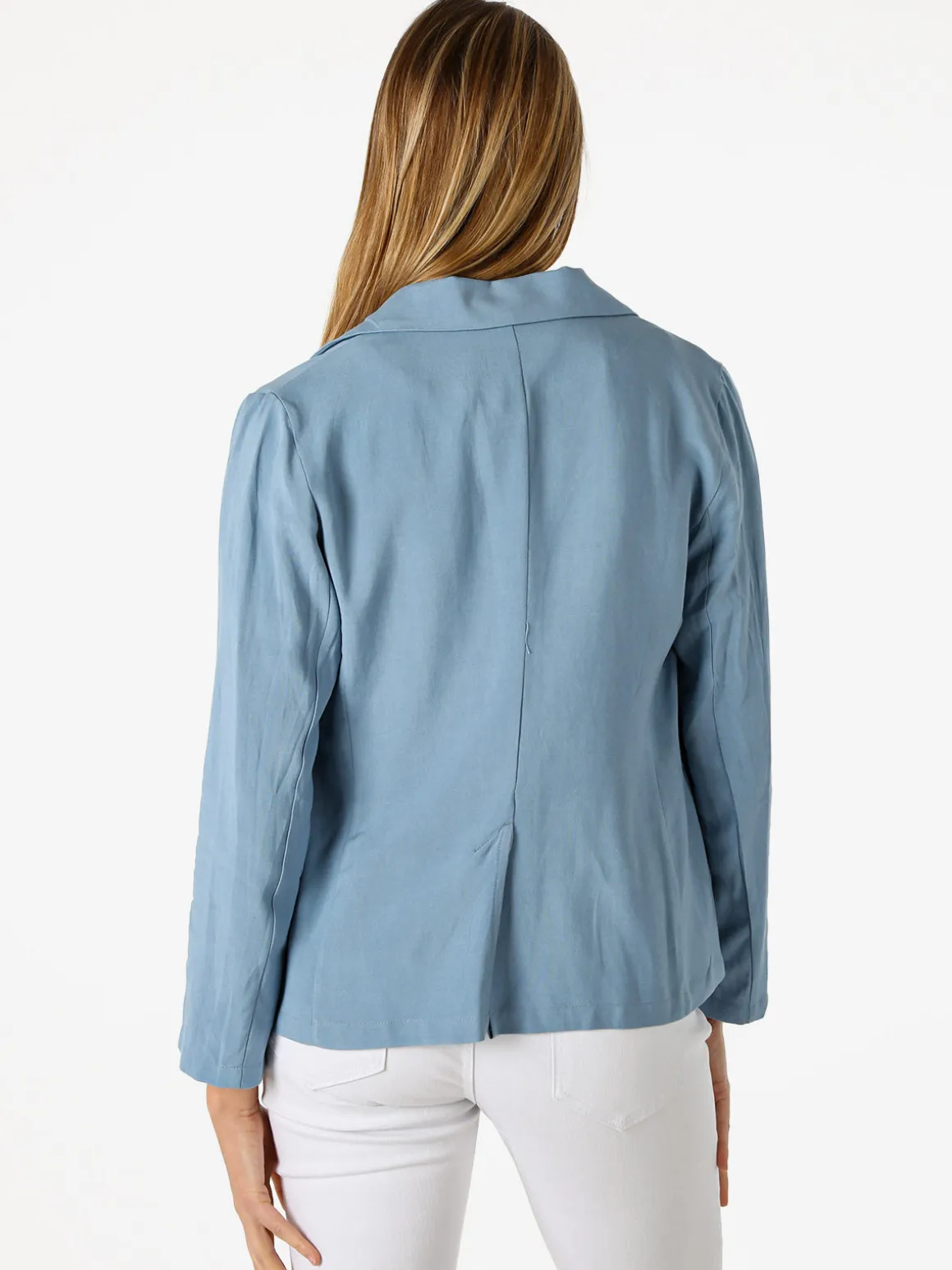 Solada Blazer donna in misto lino con bottone - blu
