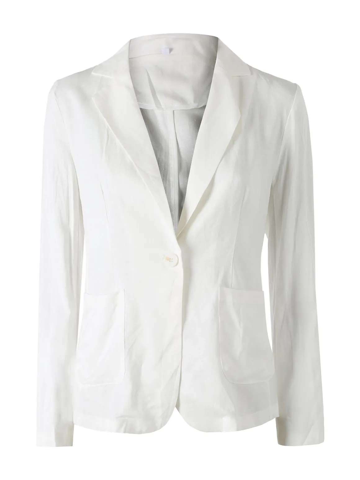 Solada Blazer donna in misto lino con bottone - bianco