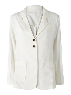 Solada Blazer donna in misto lino - panna