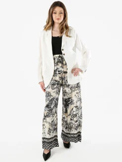 Solada Blazer donna in misto lino - panna