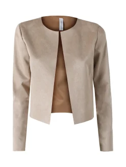 Solada Blazer donna in tessuto scamosciato senza chiusura - cammello