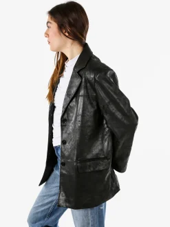 Solada Blazer donna oversize con bottoni - nero
