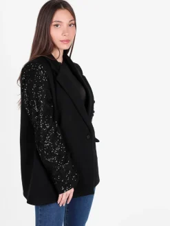 Solada Blazer donna oversize con maniche di paillettes