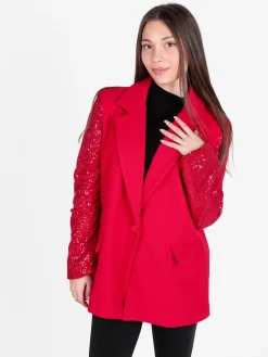 Solada Blazer donna oversize con maniche di paillettes