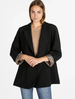 Solada Blazer donna oversize con interno animalier - multicolore