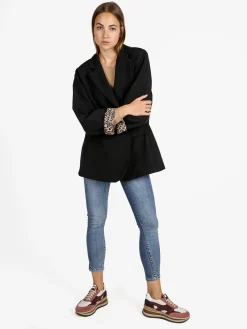 Solada Blazer donna oversize con interno animalier - multicolore