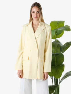Solada Blazer oversize da donna con chiusura a doppiopetto - giallo