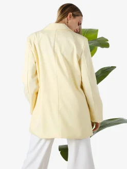 Solada Blazer oversize da donna con chiusura a doppiopetto - giallo
