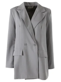Solada Blazer oversize da donna con chiusura a doppiopetto - grigio