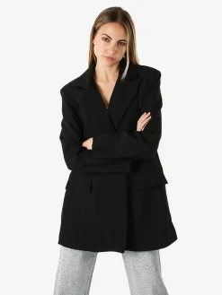 Solada Blazer oversize da donna con chiusura a doppiopetto - nero