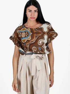 Solada Blusa donna a fantasia in cotone