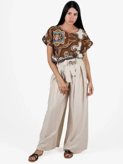 Solada Blusa donna a fantasia in cotone