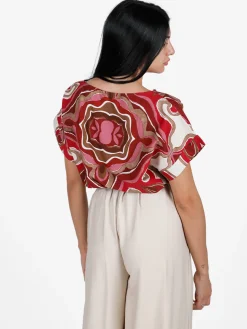 Solada Blusa donna a fantasia in cotone