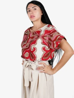 Solada Blusa donna a fantasia in cotone