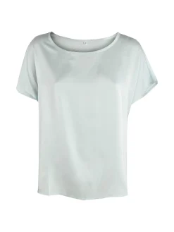 Solada Blusa donna a maniche corte effetto raso