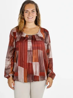 Solada Blusa donna a maniche lunghe - cuoio