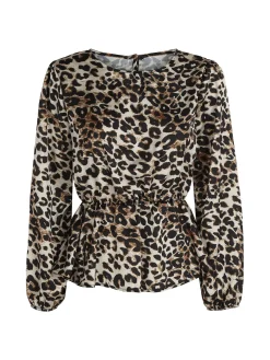 Solada Blusa donna a maniche lunghe con stampa animalier