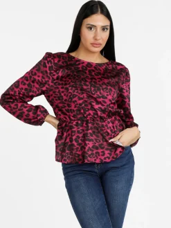 Solada Blusa donna a maniche lunghe con stampa animalier
