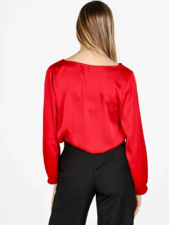 Solada Blusa donna a maniche lunghe con scollo a cascata