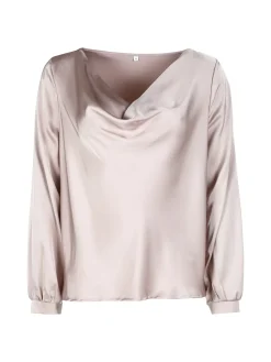 Solada Blusa donna a maniche lunghe con scollo a cascata