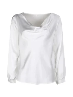 Solada Blusa donna a maniche lunghe con scollo a cascata