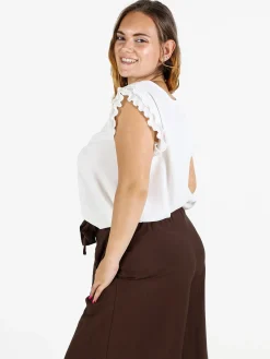 Solada Blusa donna con giromanica a volant
