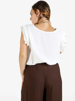 Solada Blusa donna con giromanica a volant