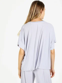 Solada Blusa donna con maniche corte a pipistrello - perla