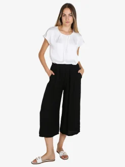 Solada Blusa donna effetto raso a maniche corte