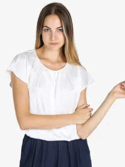 Solada Blusa donna effetto raso a maniche corte