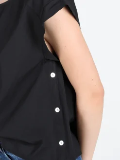 Solada Blusa donna in cotone con bottoni laterali