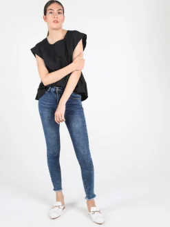 Solada Blusa donna in cotone con bottoni laterali