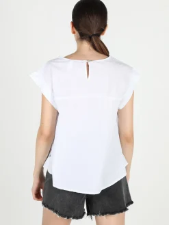 Solada Blusa donna in cotone con bottoni laterali