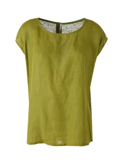 Solada Blusa donna in lino senza maniche - verde