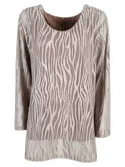 Solada Blusa donna ricamata a maniche lunghe - cammello