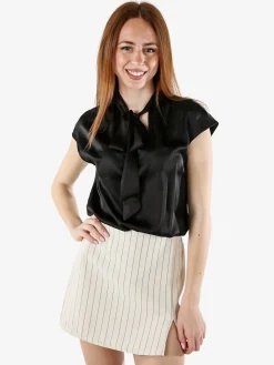 Solada Blusa donna senza maniche con scollo a V profondo - nero