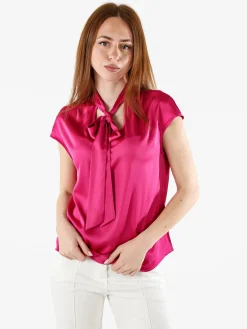 Solada Blusa donna senza maniche con scollo a V profondo - fucsia