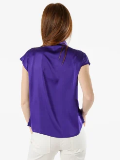 Solada Blusa donna senza maniche con scollo a V profondo - viola