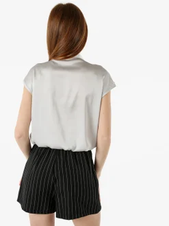 Solada Blusa donna senza maniche con scollo a V profondo - perla