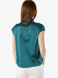 Solada Blusa donna senza maniche con scollo a V profondo - ottanio