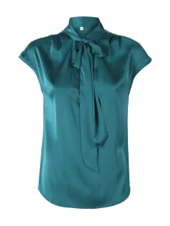 Solada Blusa donna senza maniche con scollo a V profondo - ottanio