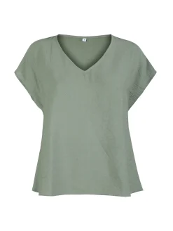 Solada Blusa donna senza maniche con scollo a V - verde