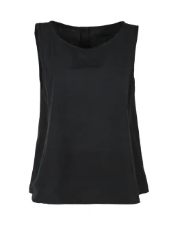 Solada Blusa donna smanicata in cotone con bottoni sulla schiena