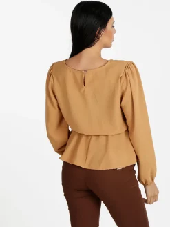 Solada Blusa donna tinta unita a maniche lunghe