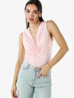 Solada Body donna smanicato con scollo a V - rosa