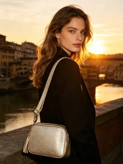 Solada Borsa a tracolla in ecopelle da donna - acqua marina