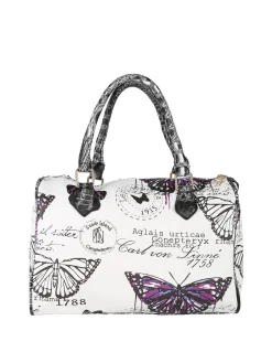 Solada Borsa bauletto da donna con stampa farfalle - viola